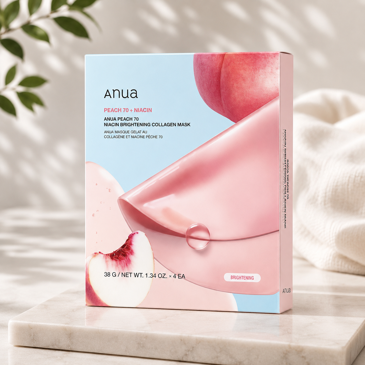 Anua Peach 70 Niacin Brightening Collagen Mask | 4 Sheets